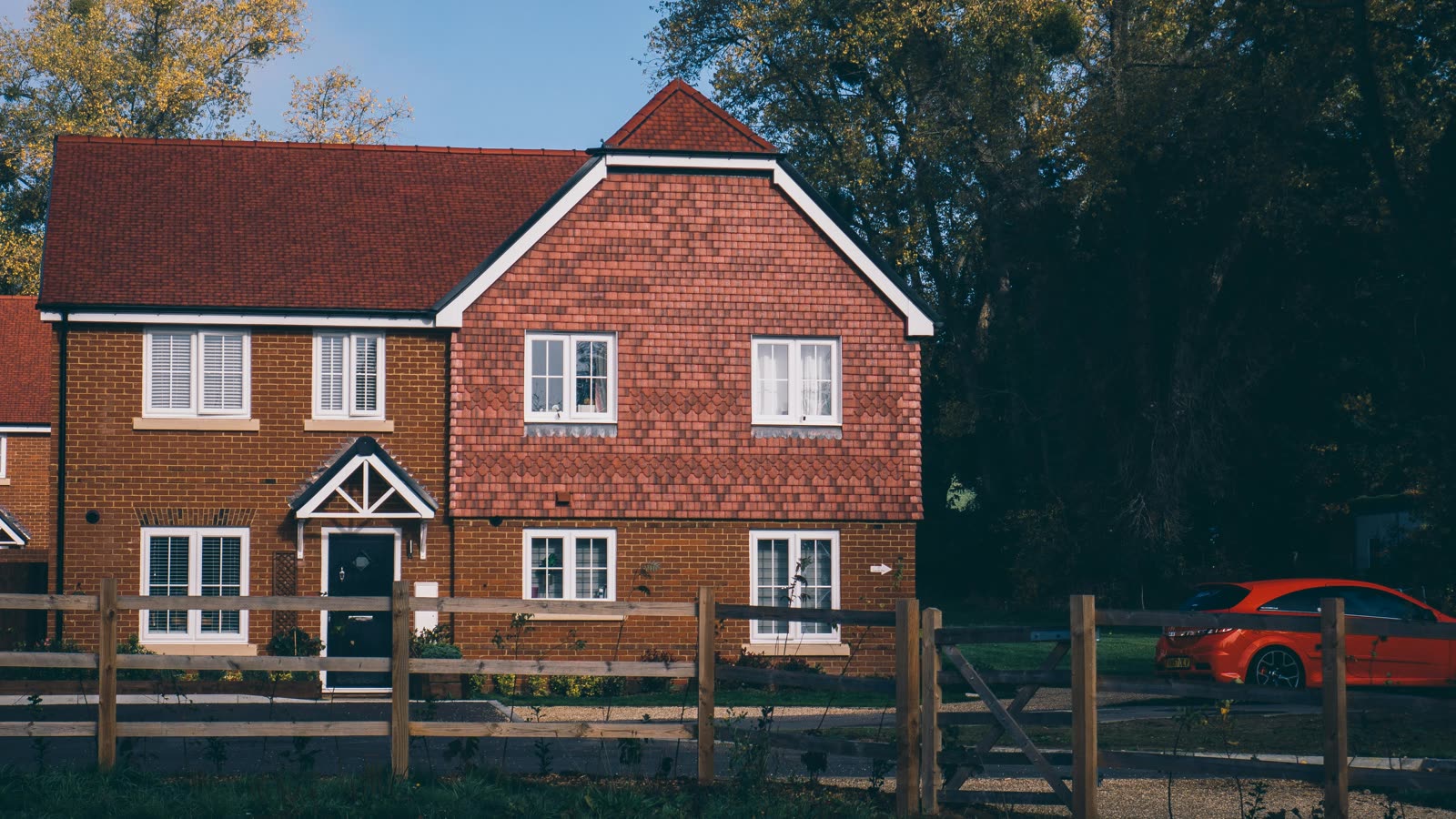 Detached UK house on a quiet street